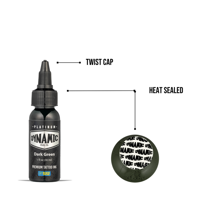 Dark Green Dynamic Platinum Tattoo Ink - 1oz Bottle